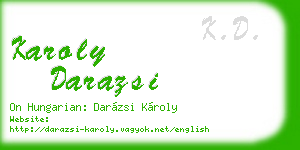 karoly darazsi business card